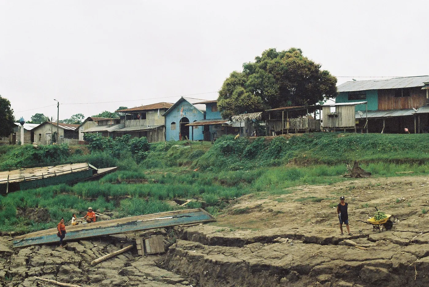 Small fishing village on the Amazon riverbank