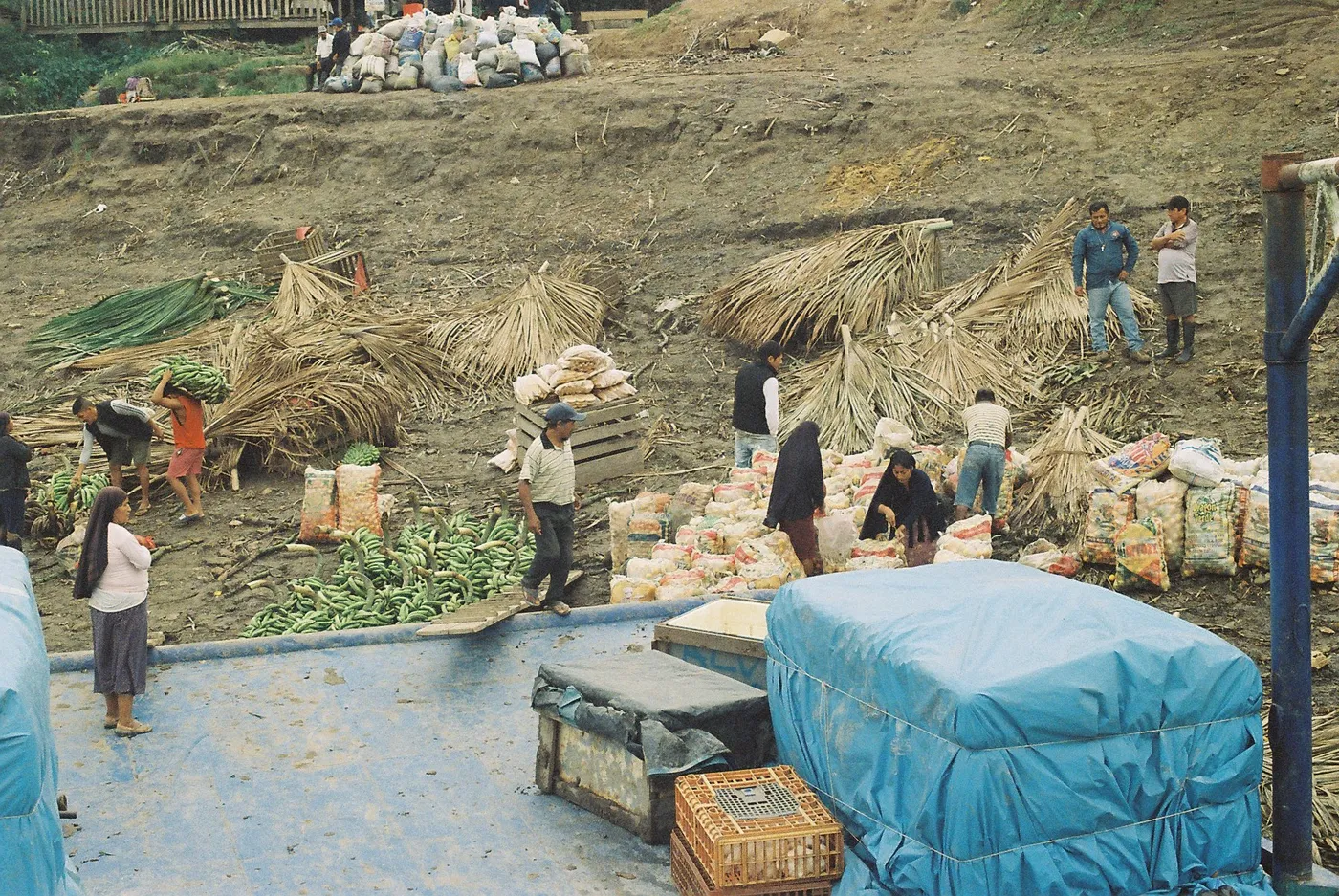 Cargo area of Amazon slow boat with supplies