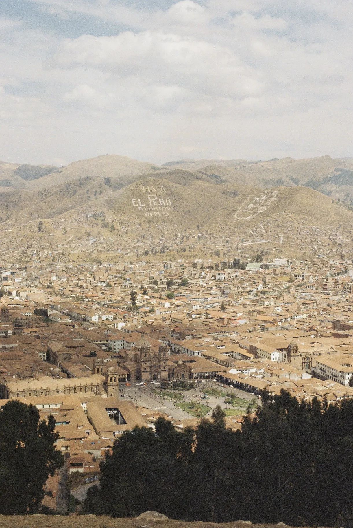 View over Cusco rooftops and hills