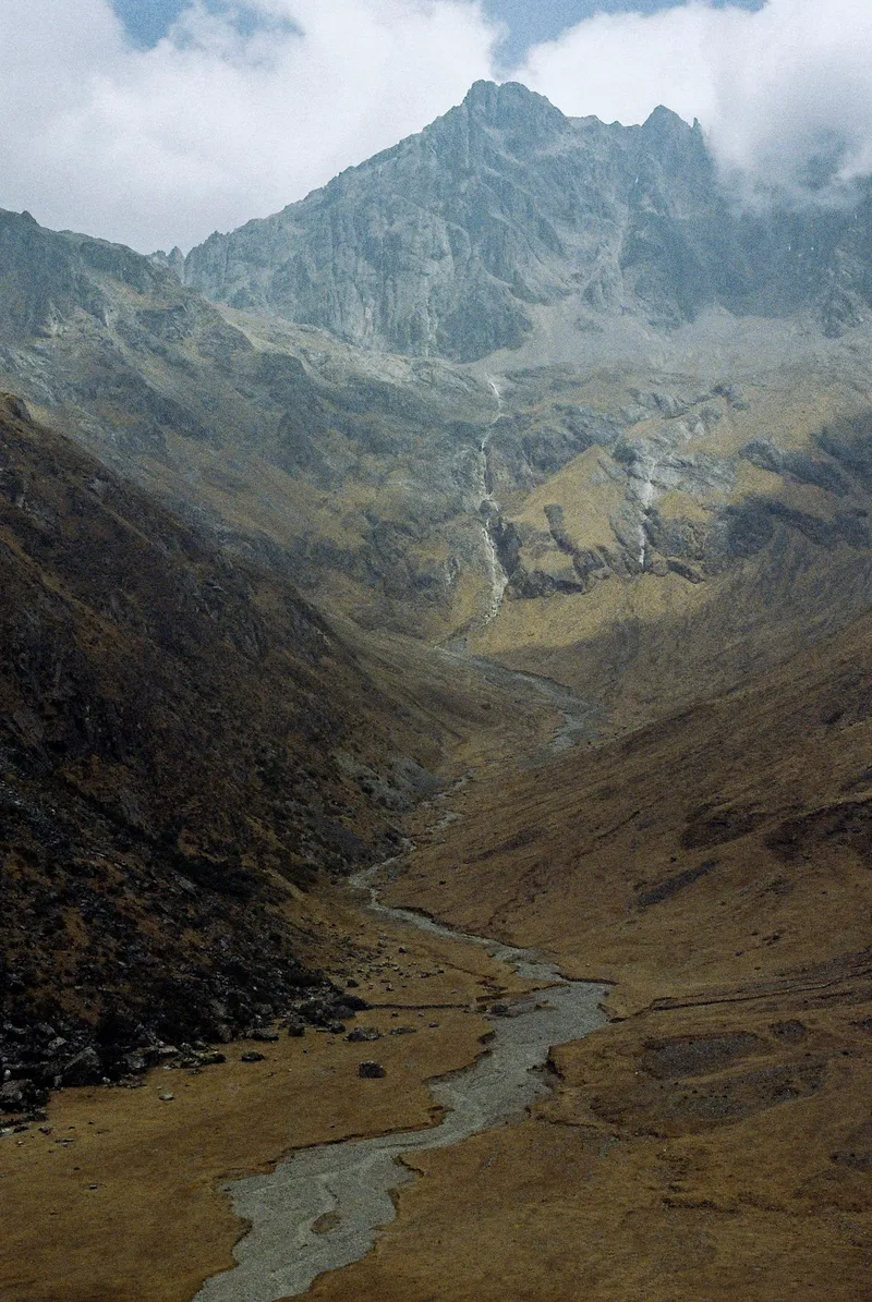 River winding through a valley in the Peruvian Andes