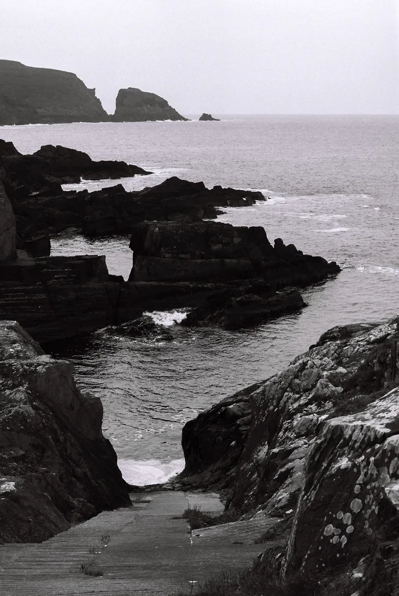 Rocky inlet on the coast at Three Castle Head
